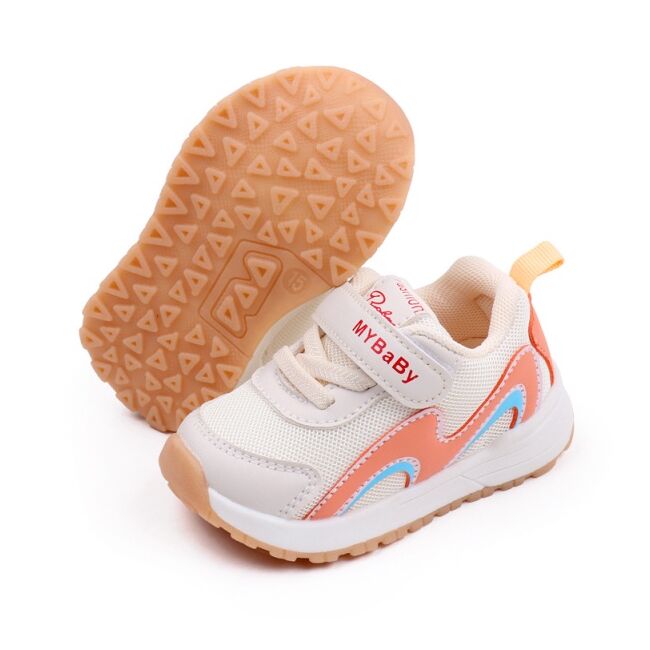 Adidasi ivoire cu portocaliu - valuri mbmy2306-1-sa50