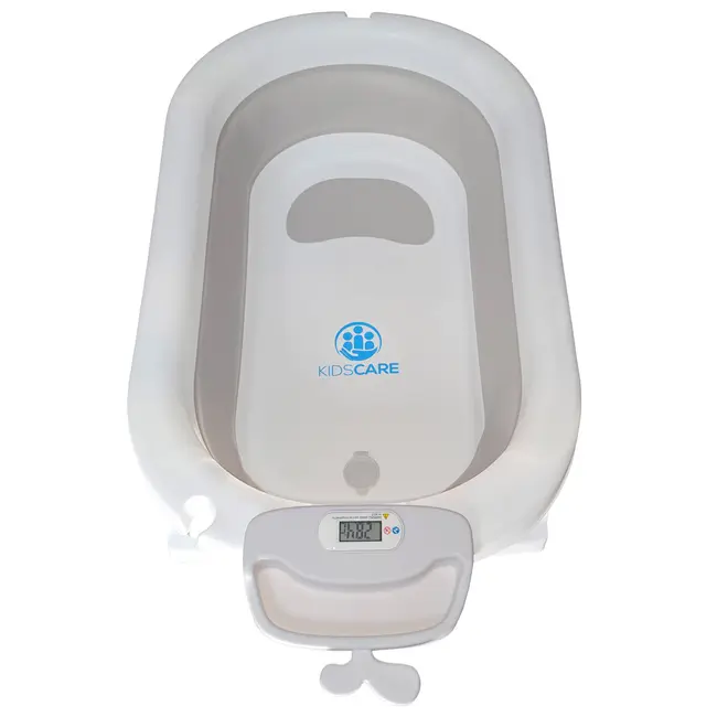 Cadita pliabila gri KidsCare, termometru, perna reductor, jucarii, protectie cap, cana pliabila SUPKC-CB311-grey