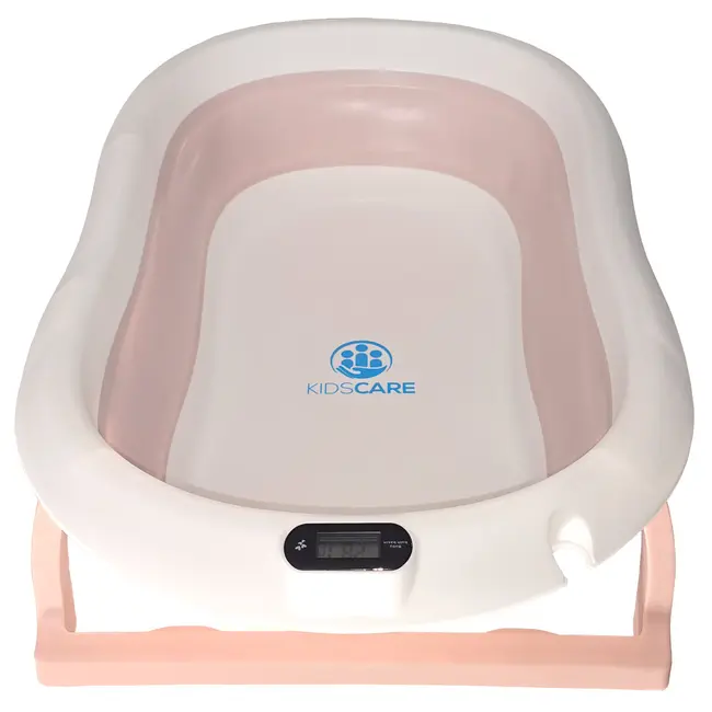 Cadita pliabila roz cu suport metalic KidsCare, termometru, perna reductor, jucarii, protectie cap, cana pliabila SUPKC-CB312-SUPORT-pink