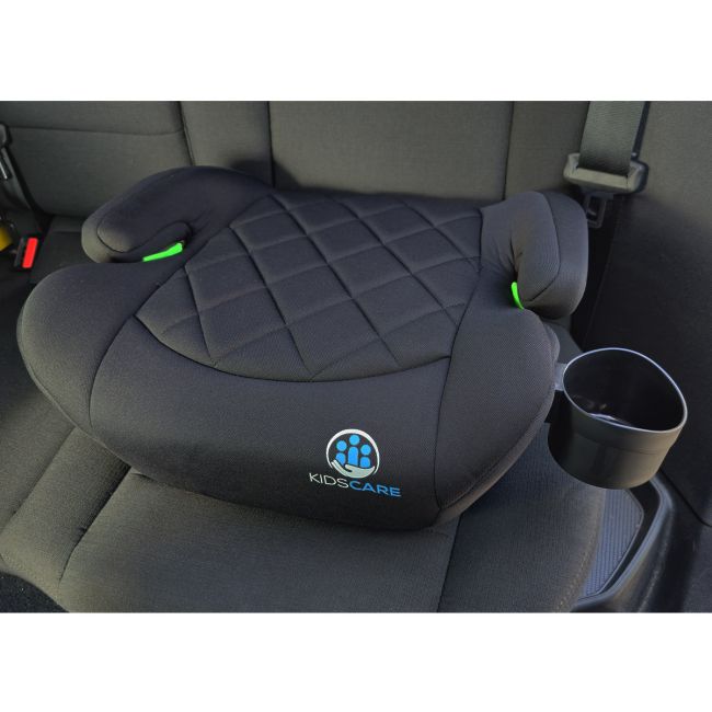 Inaltator auto copii KidsCare FixiGo cu Isofix, 125-150cm, husa lavabila, Negru, omologat R129 i-Size SUPKC_Fixigo_negru