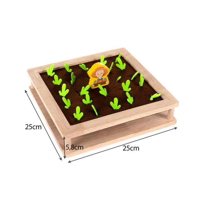 Puzzle din lemn, ferma, Kruzzel 22755, multicolor, 25 x 25 x 5, 8 cm SOLMAX22755