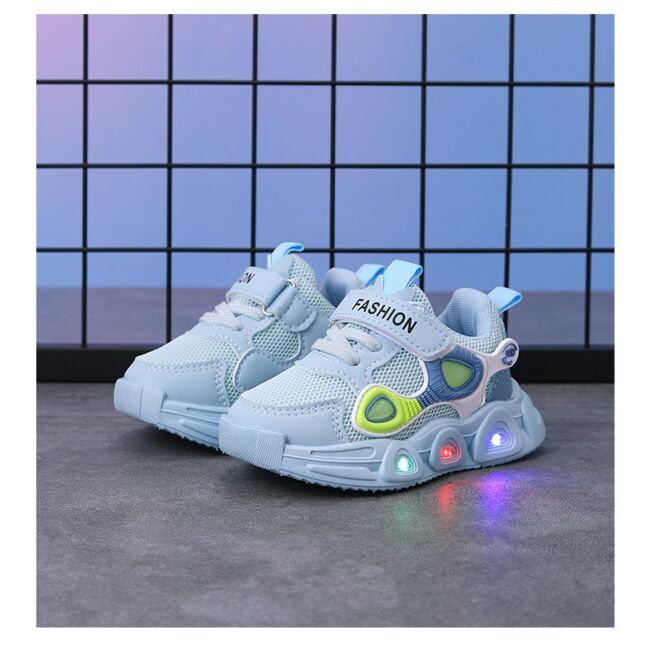 Adidasi bleu cu luminite - panda eyes mbc02-3-sa53