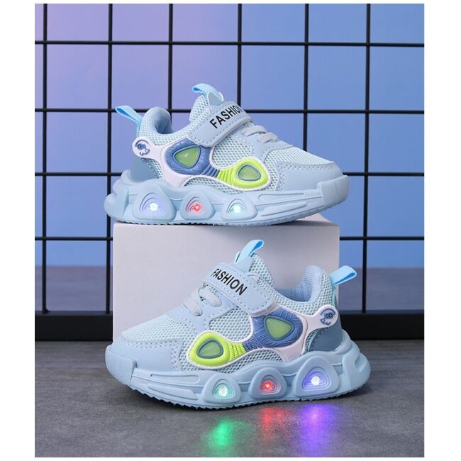 Adidasi bleu cu luminite - panda eyes mbc02-3-sa53