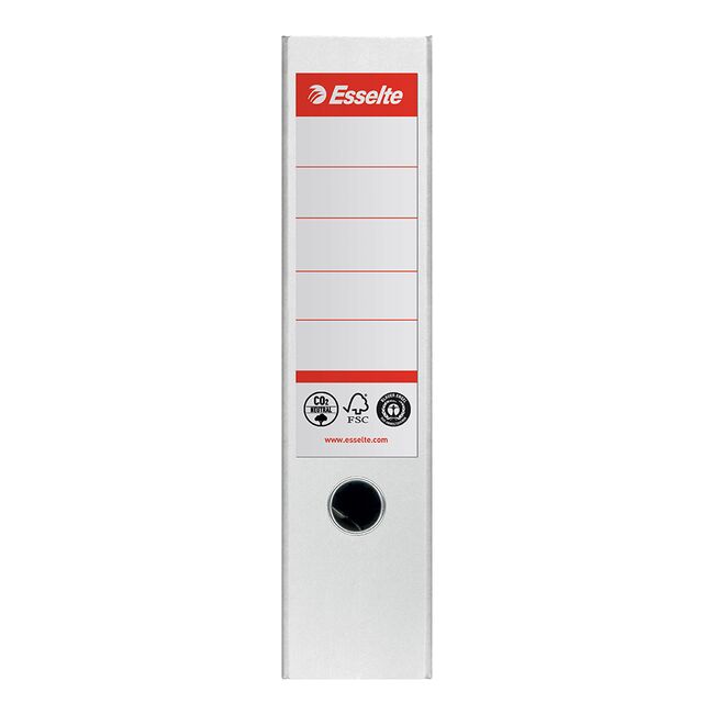 Biblioraft Esselte No.1 Power Recycled, carton, 100% reciclat, reciclabil, certificare FSC, A4, 75 mm, alb BPTCSL007570