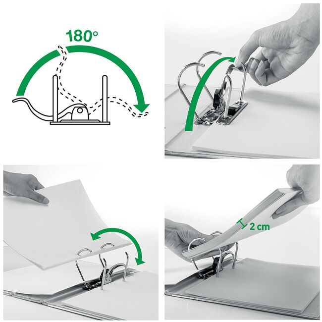 Biblioraft Leitz 180° Active WOW, polyfoam, A4, 82 mm, alb BPTCSL060001