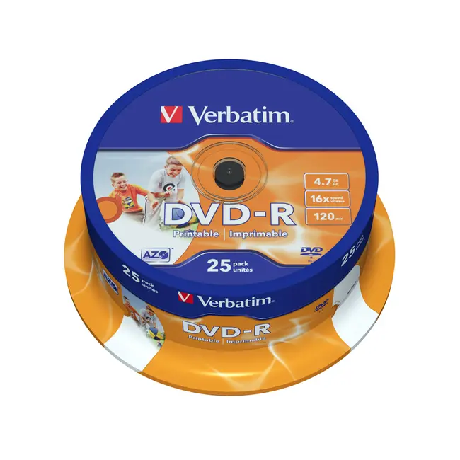 DVD-R printabil Verbatim, 16x, 4.7 GB, 25 bucati/cake BPTCVB1013