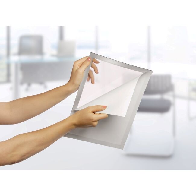 Display magnetic Durable Duraframe, A4, argintiu, 2 bucati/set BPTCDB487223