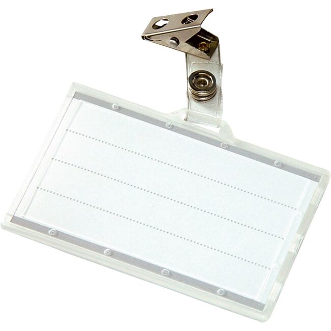 Ecuson orizontal Donau cu clip, 85 x 50 mm, 50 bucati/cutie BPTCDN100960