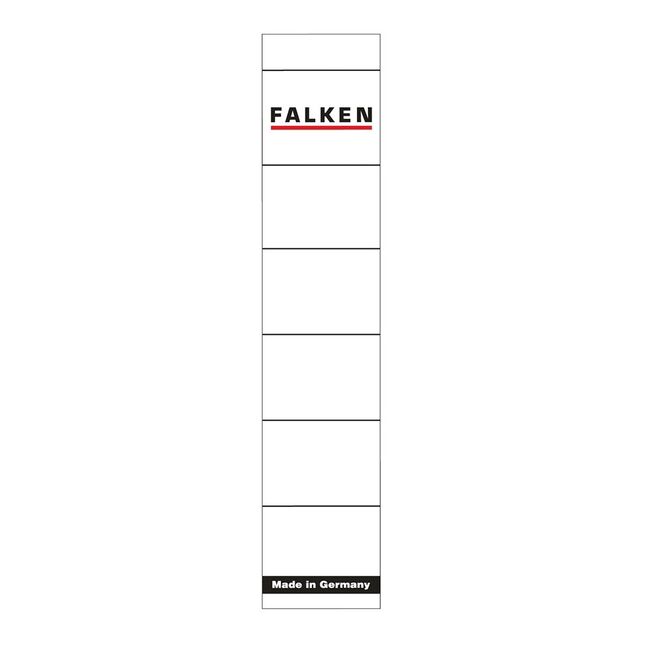 Etichete Falken autoadezive, pentru bibliorafturi,  36 x 190 mm, alb BPTCFA0671