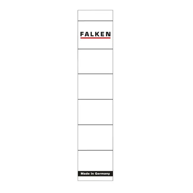 Etichete Falken autoadezive, pentru bibliorafturi,  36 x 190 mm, alb BPTCFA0671