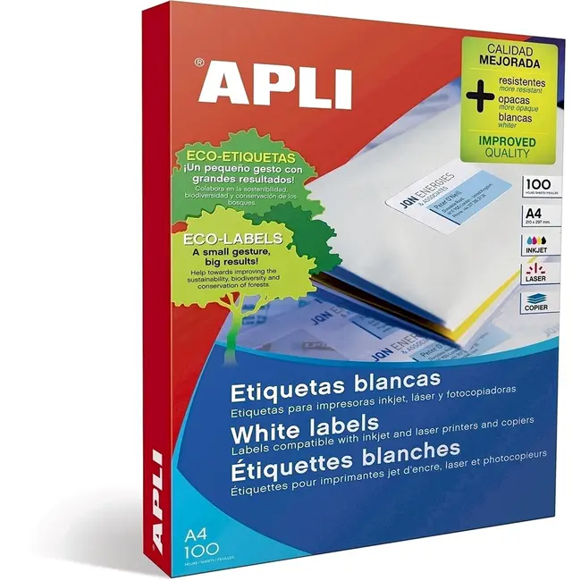Etichete autoadezive Apli, A4, 105 x 42.4 mm, 1400 bucati, 100 coli/top BPTCAL11710