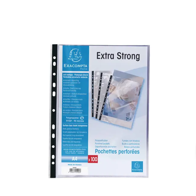 File de protectie Exacompta Cristal, grosime 90 microni, 100 bucati/set BPTCFA200103