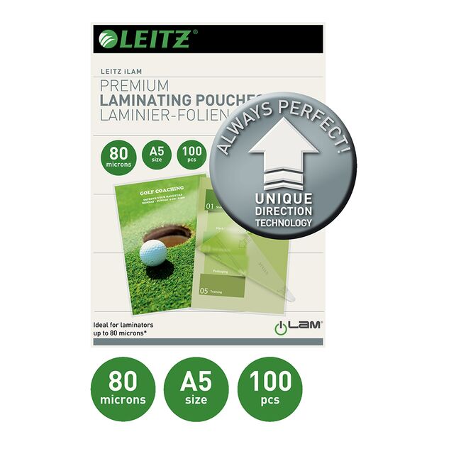 Folie Leitz UDT pentru laminare la cald, A5, 80 microni BPTCSL090807