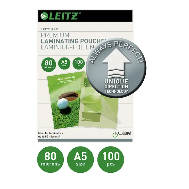 Folie Leitz UDT pentru laminare la cald, A5, 80 microni BPTCSL090807