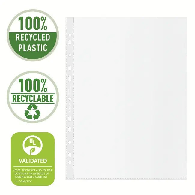 Folie de protectie Esselte Recycled, PP, 70 microni, A4 , 100 bucati/set BPTCSL627493