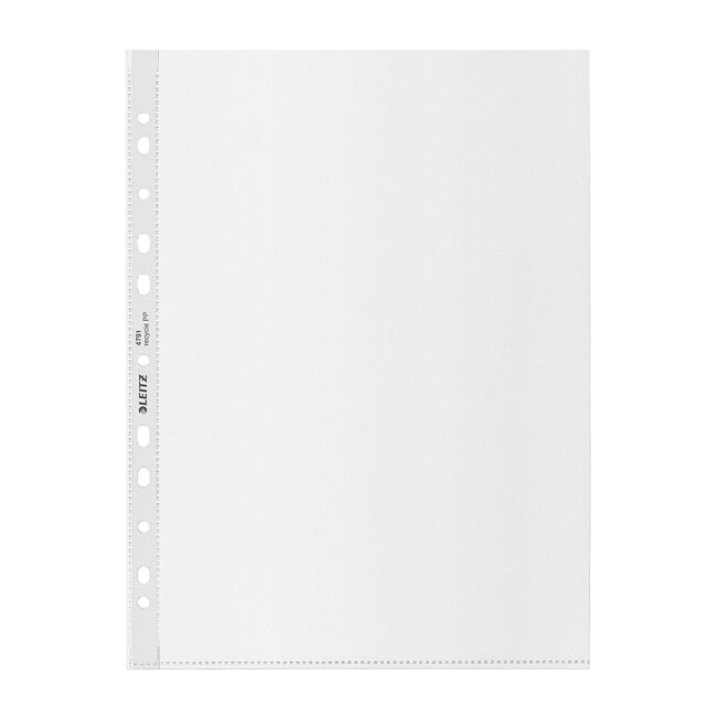 Folie de protectie Leitz Recycle, PP, 90% reciclat, reciclabil, A4, 100 mic, 100 buc/cutie, standard BPTCSL911003