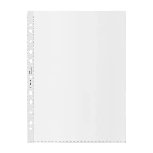 Folie de protectie Leitz Recycle, PP, 90% reciclat, reciclabil, A4, 100 mic, 100 buc/cutie, standard BPTCSL911003