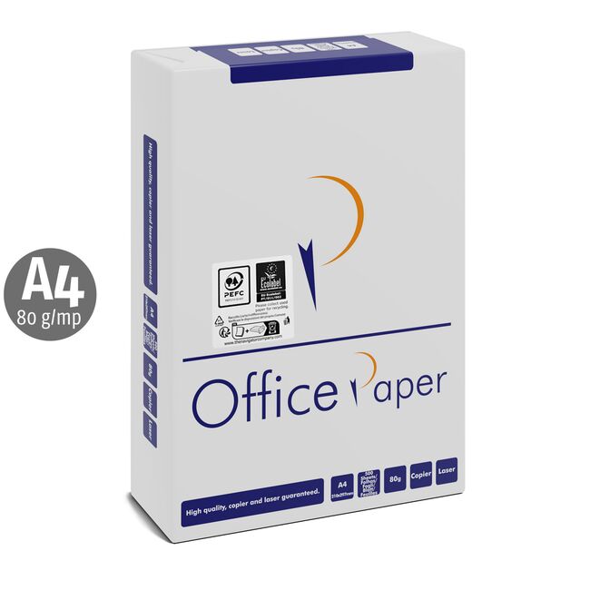Hartie copiator Office Paper, A4, 80 g/mp, 500 coli/top, 5 topuri/cutie BPTCNF6614