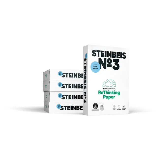 Hartie copiator reciclata, Steinbeis NO 3 Pure White, A4, 80 g/mp, 500 coli/top BPTCNF2288