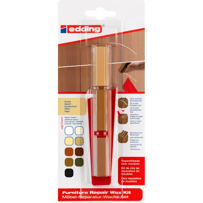 Kit Edding 8901, ceara pentru reparatii mobila, fag, blister BPTCED89018B