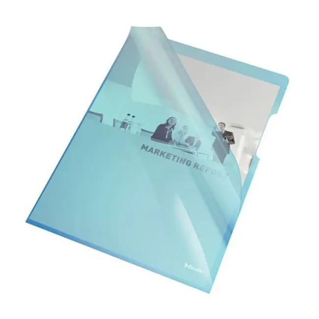 Mapa de protectie Esselte, A4, cristal, 150 mic, albastru set de 25 buc BPTCSL000168