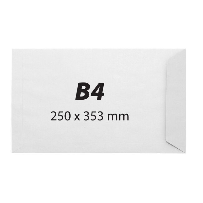 Plic B4, 250 x 353 mm, alb, banda silicon, 100 g/mp, 250 bucati/cutie BPTCKF60205