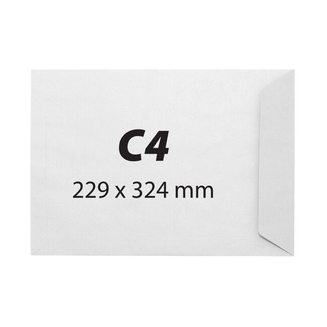 Plic C4, 229 x 324 mm, alb, banda silicon, 100 g/mp, 25 bucati/set BPTCKF50320