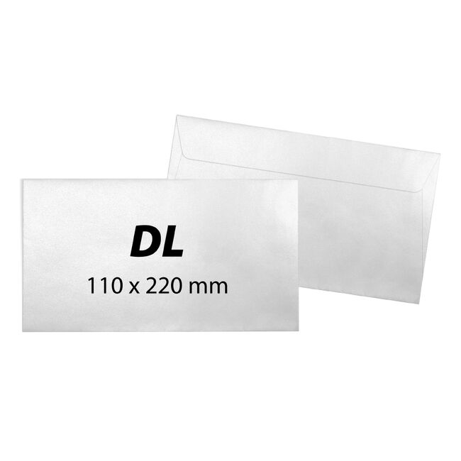 Plic DL, 110 x 220 mm, alb, banda silicon, 80 g/mp, 25 bucati/set BPTCKF20300