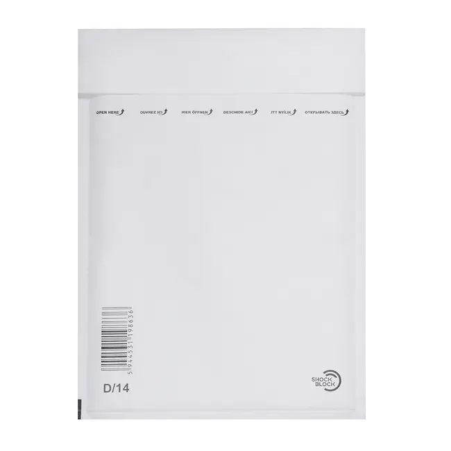 Plic cu protectie, 180 x 265 mm (interior), alb, banda silicon, 90 g/mp, 5 bucati/set BPTCKF70110