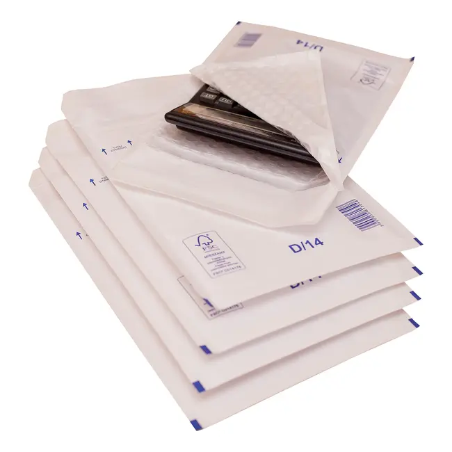 Plic cu protectie, 180 x 265 mm (interior), alb, banda silicon, 90 g/mp, 5 bucati/set BPTCKF70110