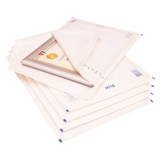 Plic cu protectie, 270 x 360 mm (interior), alb, banda silicon, 90 g/mp, 5 bucati/set BPTCKF70410