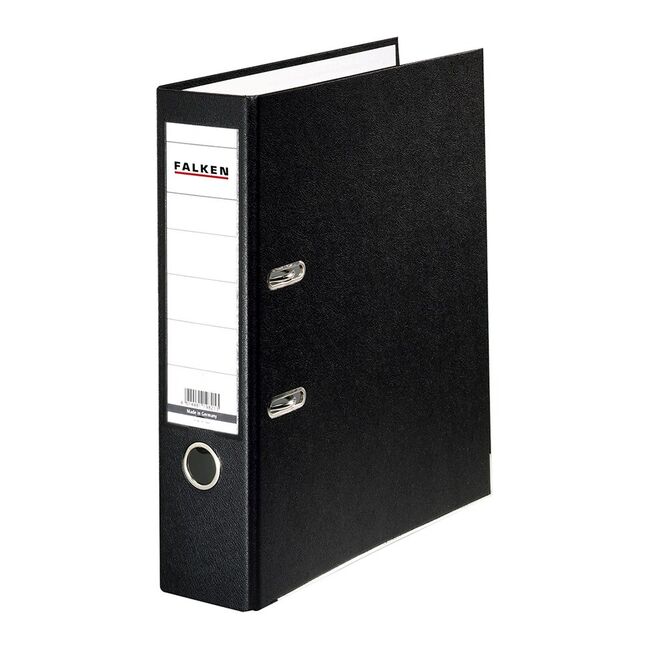 Biblioraft Falken, plastifiat, 50 mm, negru BPTCFA029501