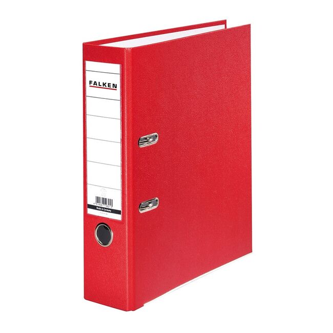 Biblioraft Falken plastifiat, 80 mm, rosu BPTCFA029803
