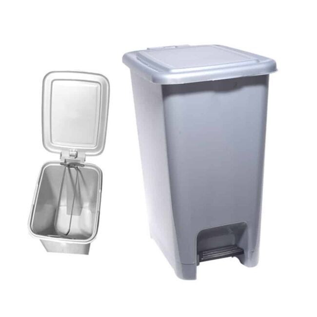 Cos gunoi compact cu pedala, 30L, gri BPTCSMR0016