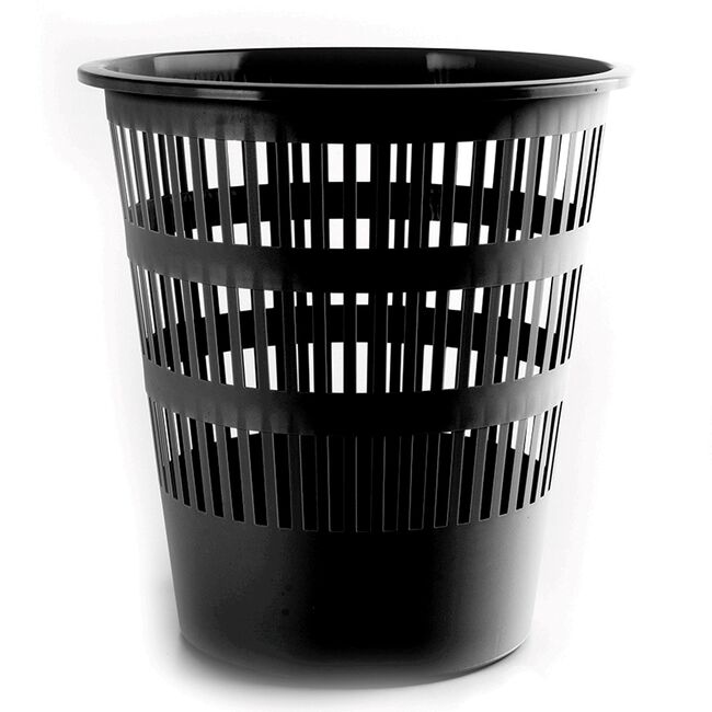 Cos pentru hartii, 10 l, perforat, plastic, negru BPTCDN101274