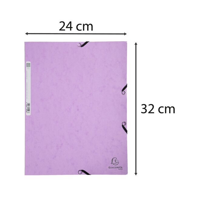 Dosar plic Exacompta Aquarel, A4, carton, inchidere elastic, mov BPTCFA055535
