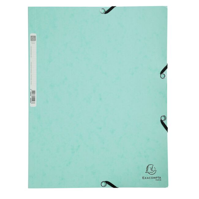 Dosar plic Exacompta Aquarel, A4, carton, inchidere elastic, verde BPTCFA055533