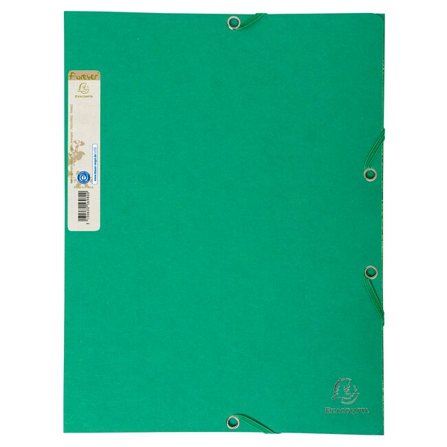 Dosar plic Exacompta Aquarel, A4, carton reciclat, inchidere elastic, verde BPTCFA056983