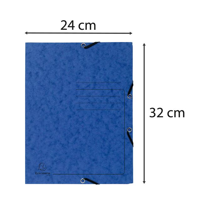 Dosar plic cu elastic Exacompta, carton, albastru BPTCFA100121