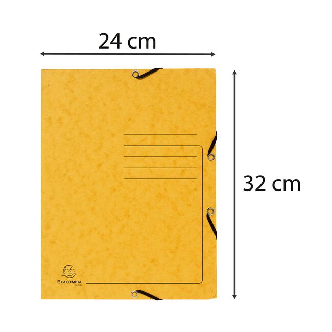 Dosar plic cu elastic Exacompta, carton, galben BPTCFA100124