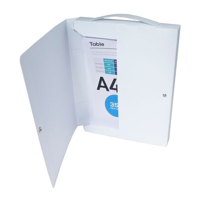 Mapa PP Exacompta Kreacover, A4, maner inchidere cu buton, alb BPTCFA005925