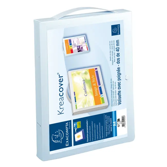 Mapa PP Exacompta Kreacover, A4, maner inchidere cu buton, alb BPTCFA005925