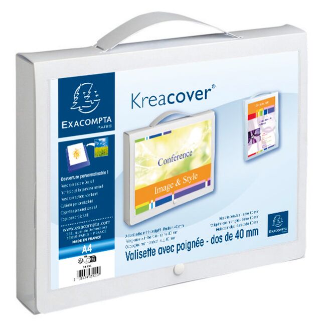 Mapa PP Exacompta Kreacover, A4, maner inchidere cu buton, alb BPTCFA005925