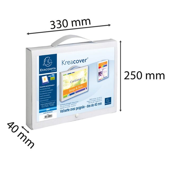 Mapa PP Exacompta Kreacover, A4, maner inchidere cu buton, alb BPTCFA005925