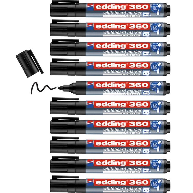 Marker Edding 360 pentru tabla, varf 1.5-3 mm, negru BPTCED360001