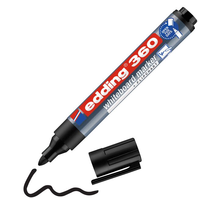 Marker Edding 360 pentru tabla, varf 1.5-3 mm, negru BPTCED360001