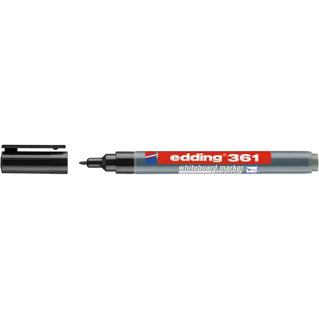 Marker Edding 361 pentru tabla, corp plastic, varf 1 mm, negru BPTCED361001