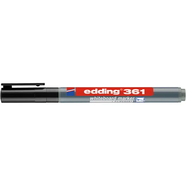 Marker Edding 361 pentru tabla, corp plastic, varf 1 mm, negru BPTCED361001