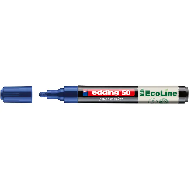 Marker cu vopsea pe baza de apa edding Ecoline 50, corp din plastic reciclat, varf rotund, 2-3 mm, albastru BPTCED050003