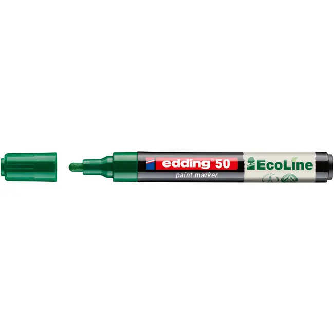Marker cu vopsea pe baza de apa edding Ecoline 50, corp din plastic reciclat, varf rotund, 2-3 mm, verde BPTCED050004